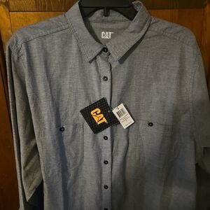 Caterpillar CAT Women's Gray Shirt 2XL New Org 45.00 Long Sleeve